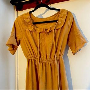 Tan Ruffle Dress